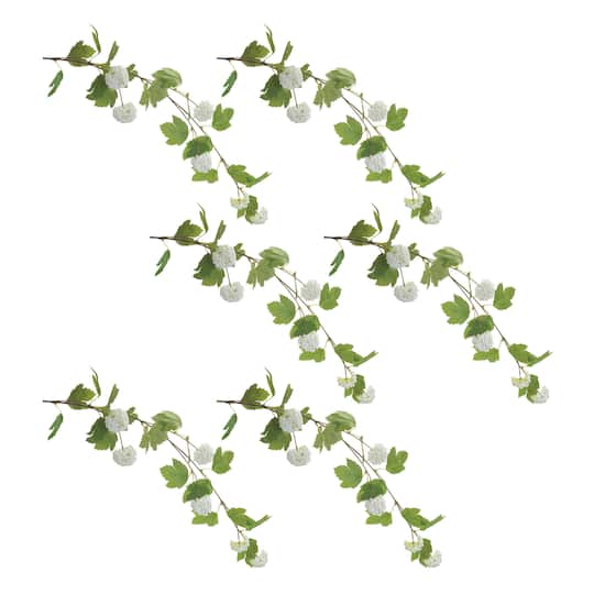 40" Hanging Snowball Floral Branches, 6ct.